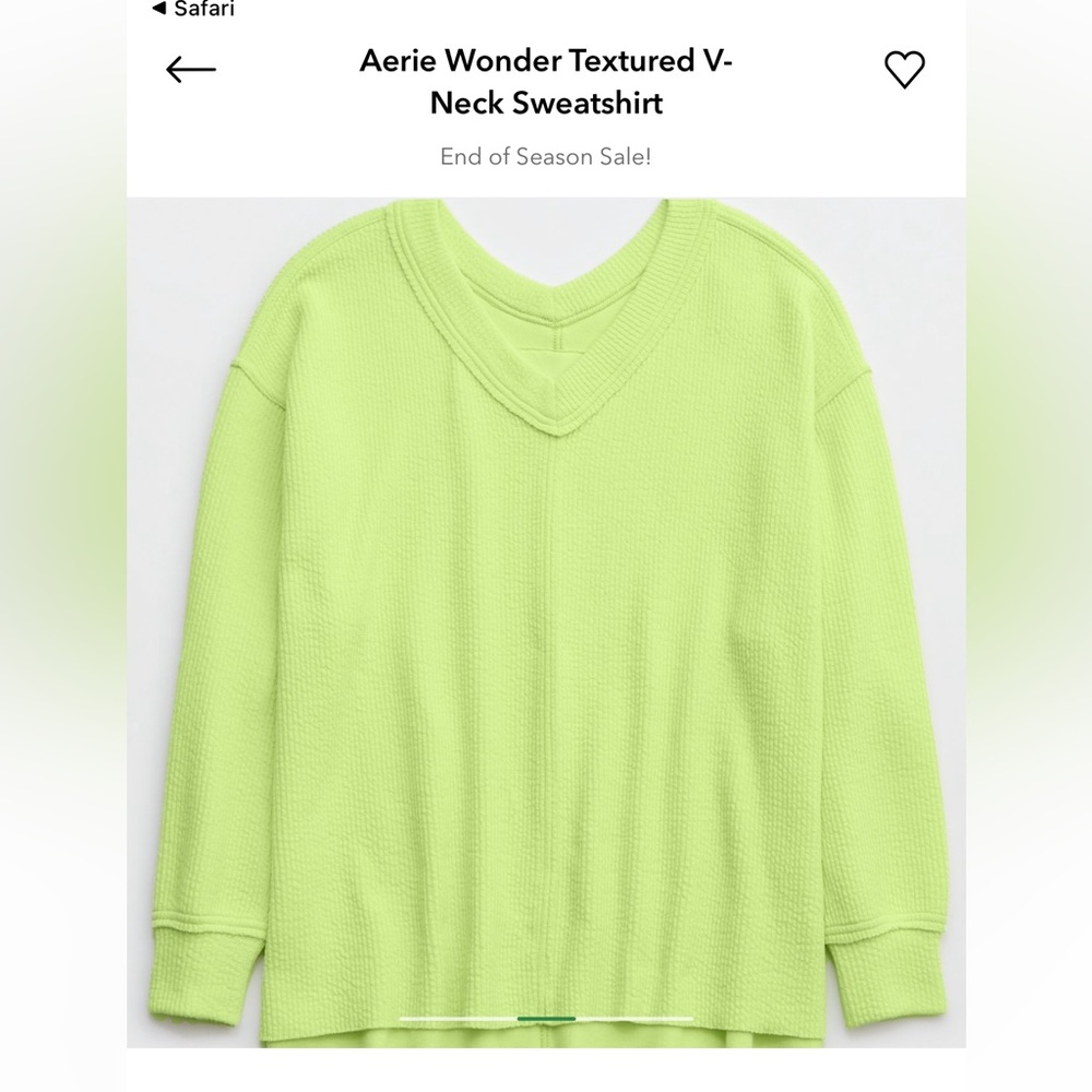 Aerie wonder textured V-neck sweatshirt